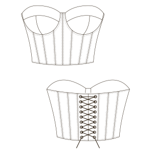 PODSTAWOWY WYKRÓJ NA DAMSKI PODWÓJNY GORSET