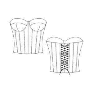 PODSTAWOWY WYKRÓJ NA DAMSKI PODWÓJNY GORSET